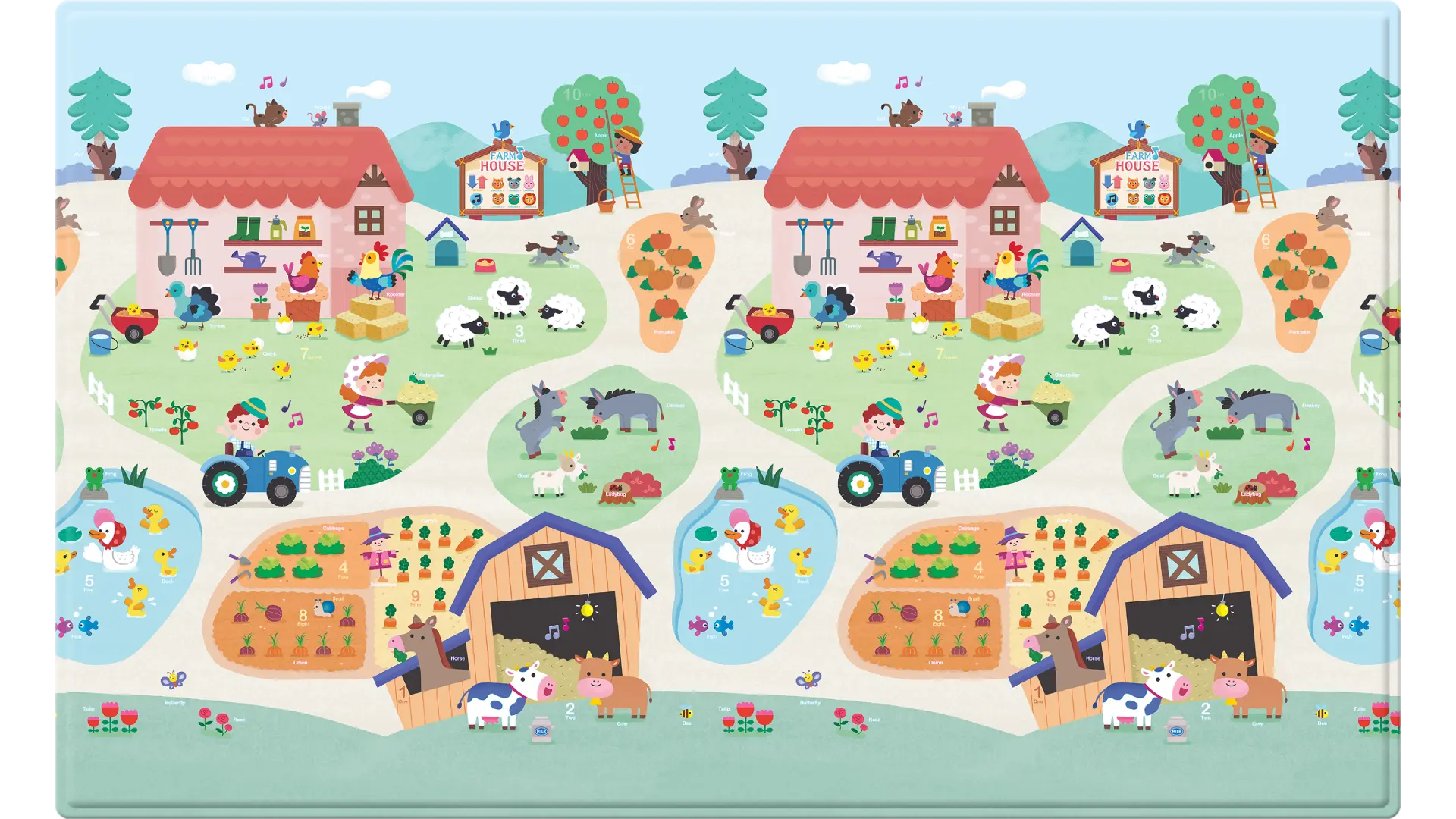 Dwinguler Sensory Playmat Farm House front design
